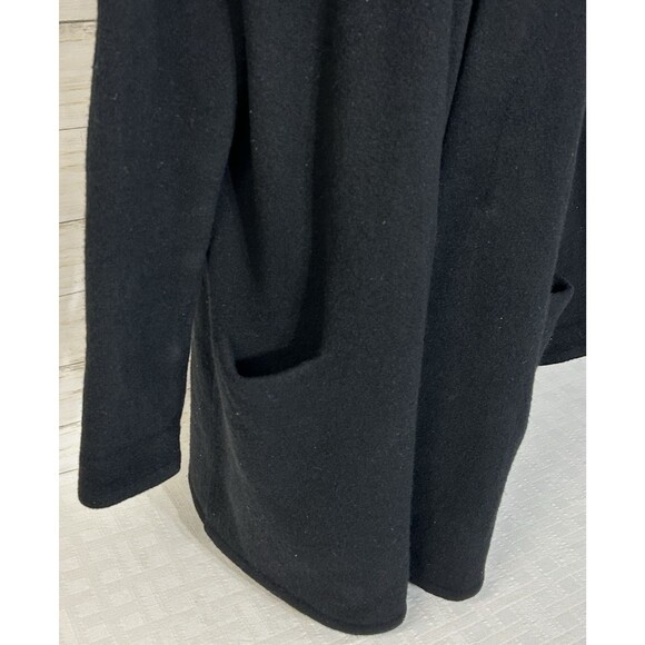 Jenni Kayne Wool Yak Knit Open Front Sweater Coat Cardigan POCKETS Black SMALL - Picture 3 of 14